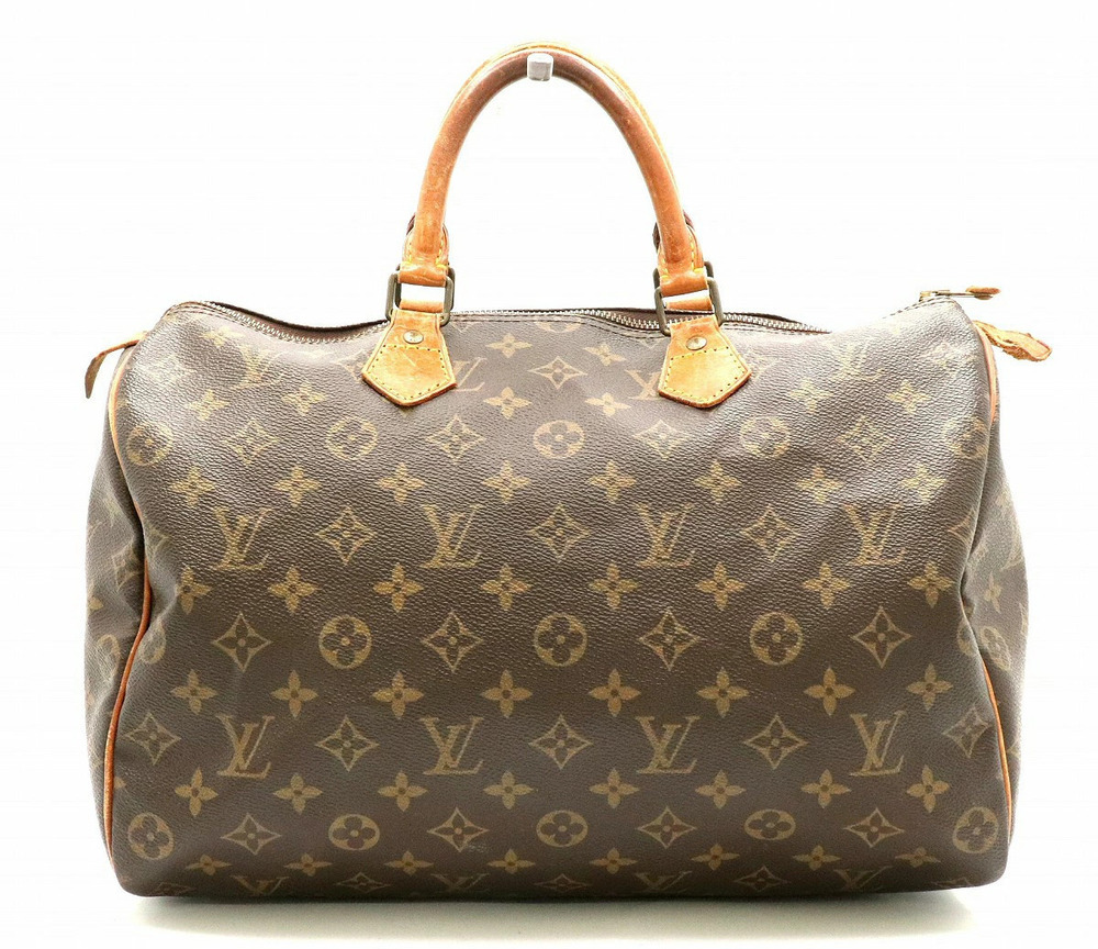 Louis Vuitton Monogram Speedy Boston Handbag Travel Canvas Leather Brown
